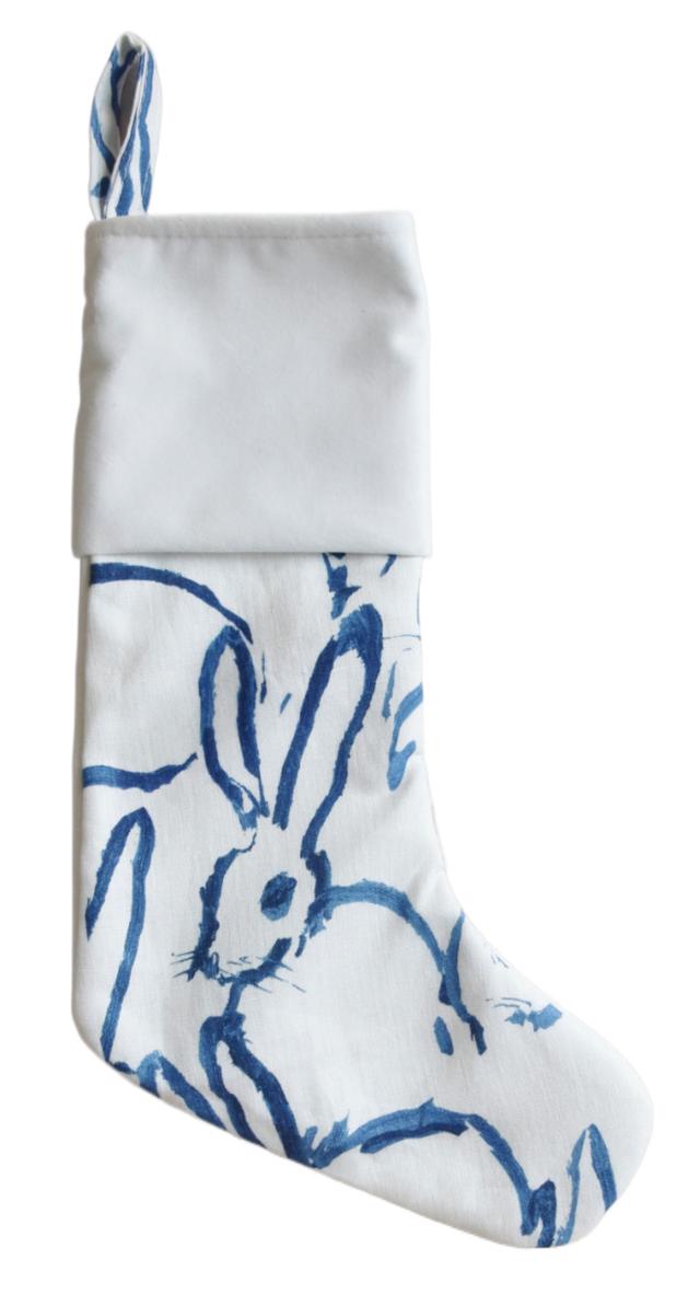 Hunt Slonem Bunny Christmas Stocking - Blue