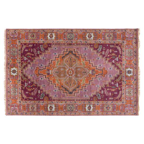 Fabianne Rug - Mauve/Orange - Orange | Floor Covering, Carpet, Mat, Area Rug - Hand Knotted - 9'x13'