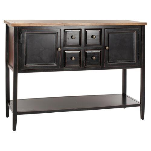 Hamilton Sideboard - Black - Brown | Console, Cupboard, Buffet - Ideal Storage, Decor