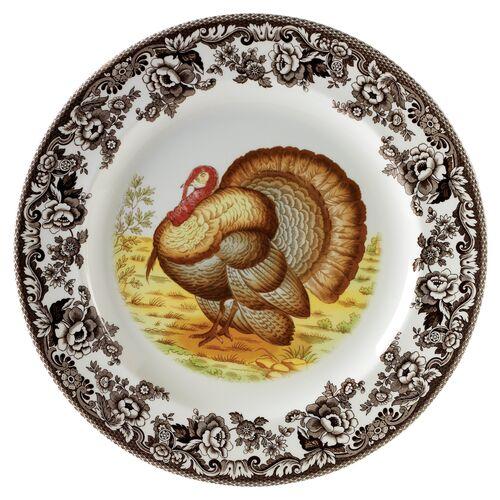 Spode Woodland Dinner Plate 10.5 Inch (Turkey) - Brown
