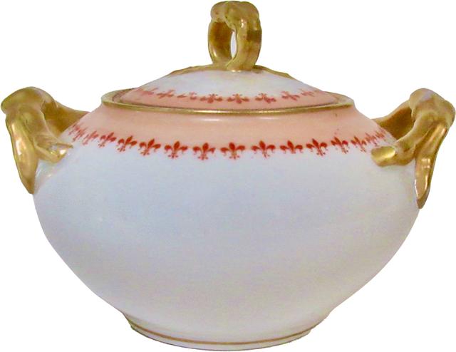 1890s Limoges French Sugar Bowl - The Emporium Ltd. - Pink