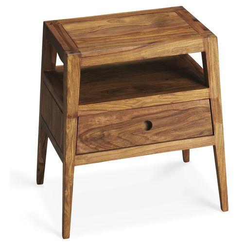 Morgan Nightstand - Natural | Night Table, Bedside Shelf - Brown, Offers Convenience, Storage, Organization