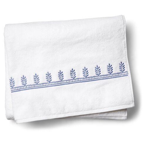 Vivaan Bath Sheet - Jay Blue - Hamburg House - White