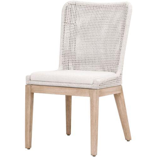 Set of 2 Lace Woven Performance Dining Chairs - Gray/Speckled White | Accent Chair, Arm chair
