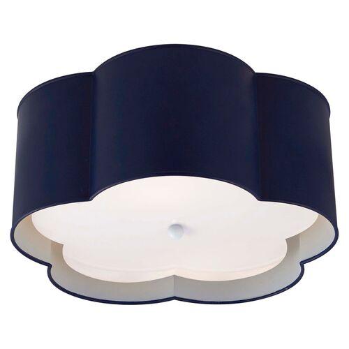Visual Comfort - Bryce Medium Flush Mount - Blue | Ceiling Mount, Flush Fixture, Hardwired, Ideal For Entryway, Hallway, Bedroom