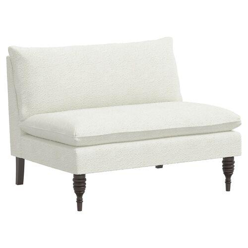 Brighton BouclÃ© Settee - White