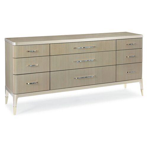 Mina Dresser - Champagne - Beige | Highboy, Bureau - Offers Storage, Organization