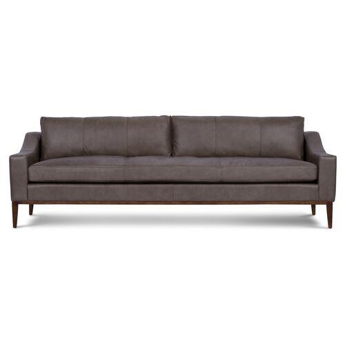 Haut Sofa - Gravel Leather | Couch, Settee - Gray - Comfortable, Durable