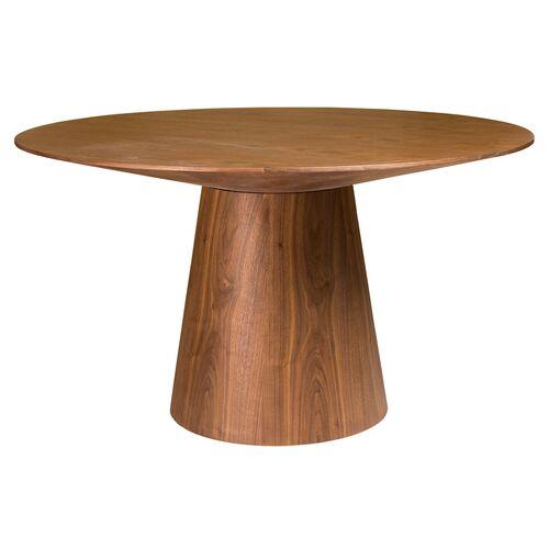 Dexter 53" Round Dining Table | Dinner Table, Family Table - Brown