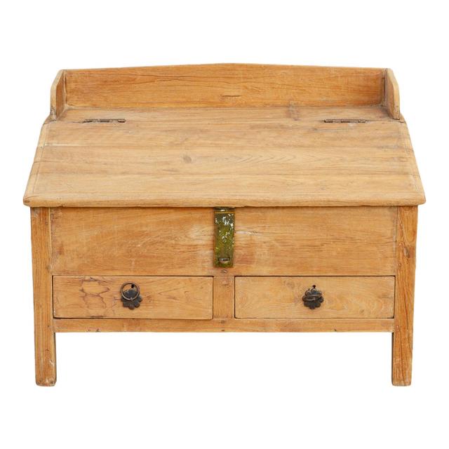 19th C. British Colonial Teak Low Desk - de-cor - Brown