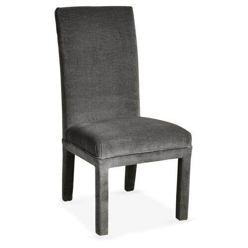 Monroe Side Chair - Velvet - Gray