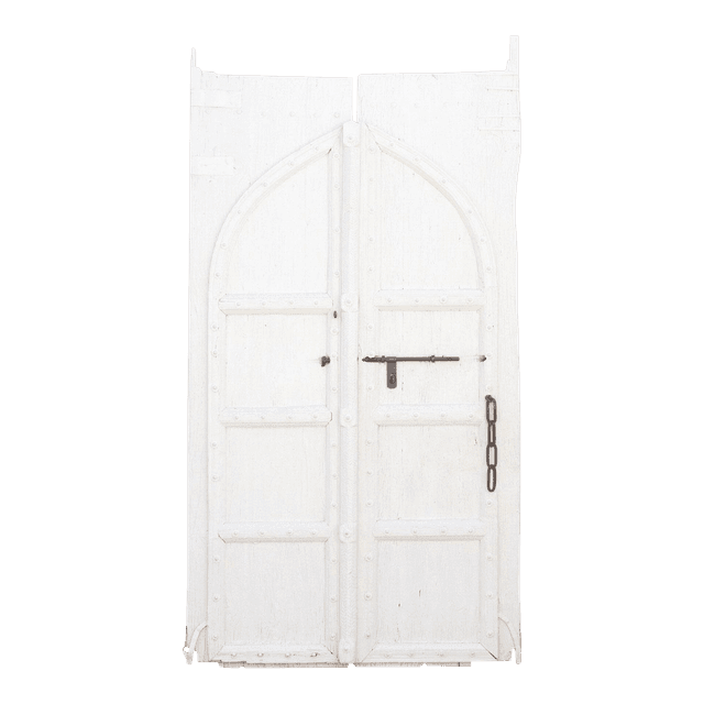 Pair of Antique Arched Entrance Doors - de-cor - White