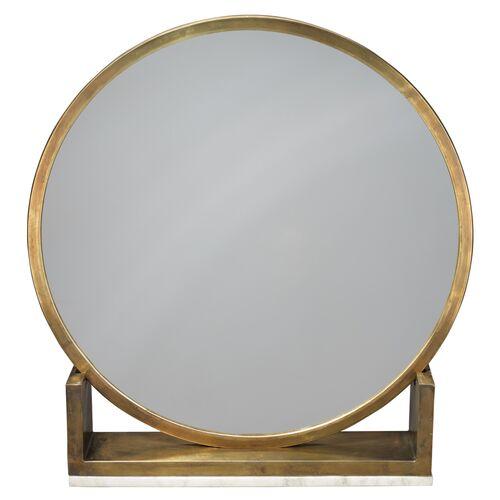 Odyssey Standing Accent Mirror - Antiqued Brass - Jamie Young Co. - Gold