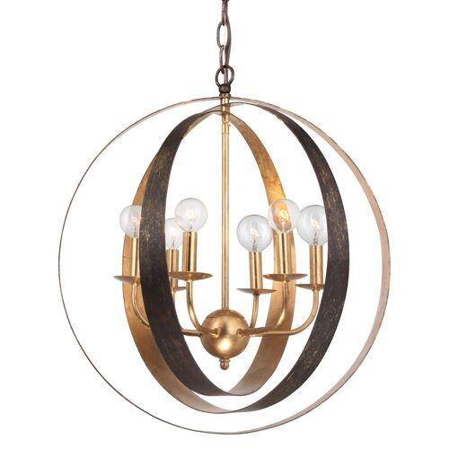 Luna Sphere Chandelier - Gold/Bronze - Crystorama | Ceiling Fixture, Ceiling Light - Statement Piece, Decorative