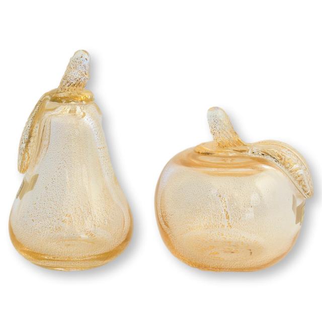 Midcentury Italian Glass Fruit - 2pcs - The Queens Landing - Gold
