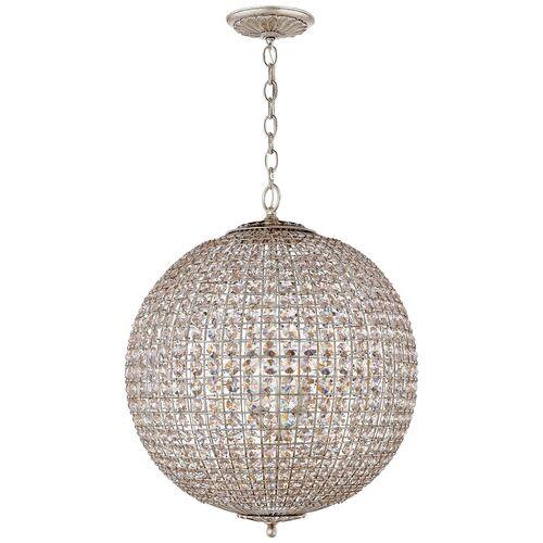 Visual Comfort - Renwick Large Sphere Pendant - Silver | Hanging Light, Lanterns - Hardwired - Practical, Aesthetic