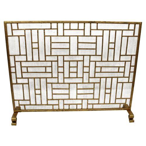 39" Litzy Fireplace Screen - Italian Gold