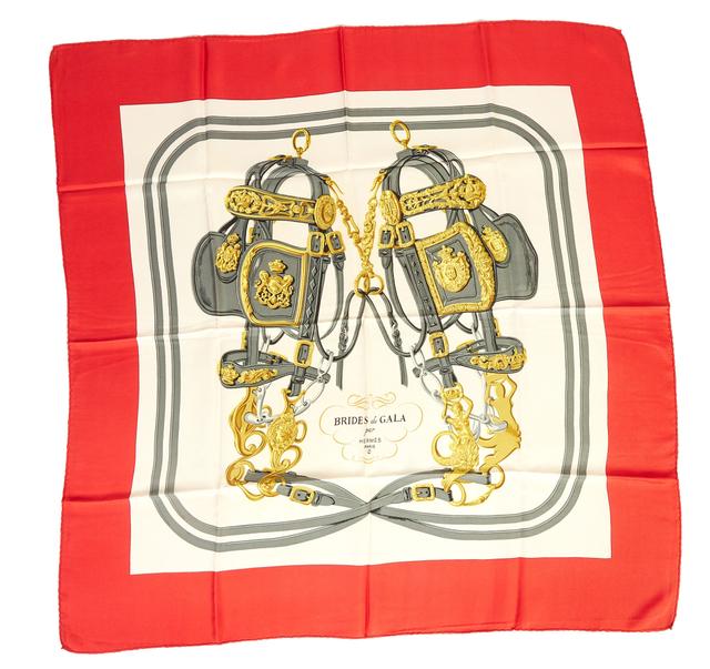 Hermï¿½ï¿½s Red Brides de Gala Scarf - Vintage Lux