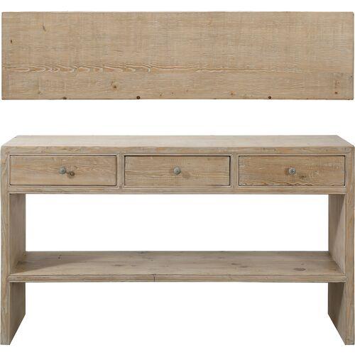 Katrina 59" Console Table - Weathered Natural - Handcrafted | Hallway Table, Foyer, Accent Table