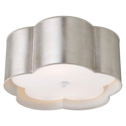 Visual Comfort - Bryce Medium Flush Mount - Silver | Ceiling Mount, Flush Fixture, Hardwired, Ideal For Entryway, Hallway, Bedro