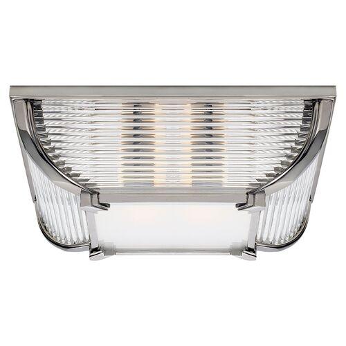 Ralph Lauren Home - Visual Comfort - Perry Large Flush Mount - Silver | Ceiling Mount, Flush Fixture, Hardwired, Ideal For Entry