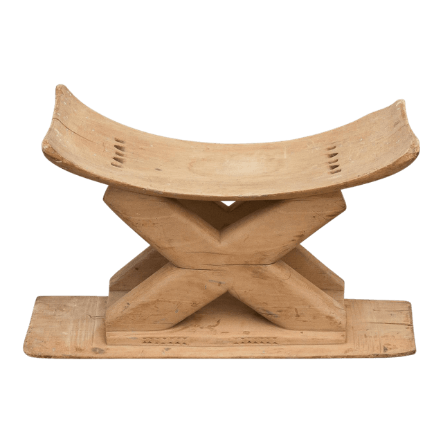 Stretcher Rustic African Ashanti Stool - de-cor - Brown