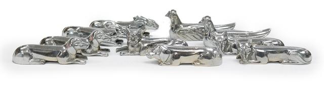 1950s French Art Deco Animal Knife Rests - The Queens Landing - Silver
