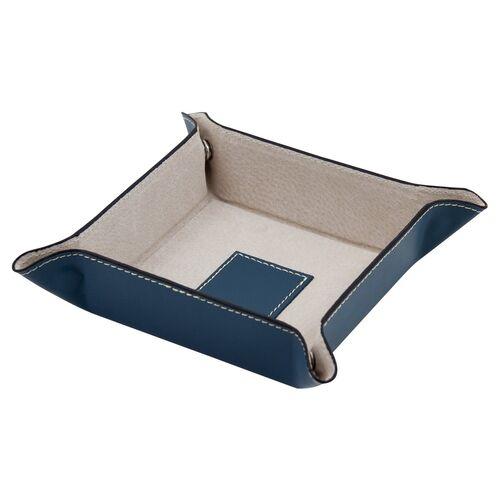 Leather Valet Tray - Blue
