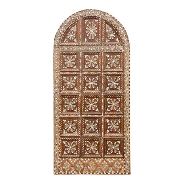 Indo-Portuguese Inlaid Arched Door - de-cor - Brown