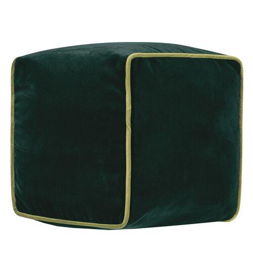 Nova 10x10 Cube Velvet Pillow | Cushion, Bolster - Green - Invisible Zipper, Insert Included