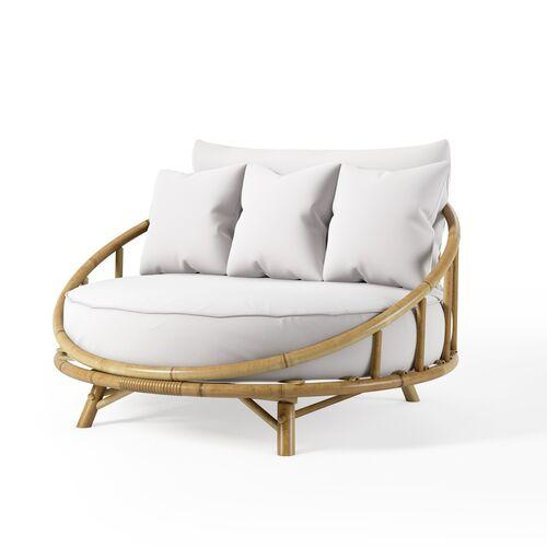 Rattana Outdoor Daybed - Natural/White - Comfortable, Sturdy | Divan, Sette