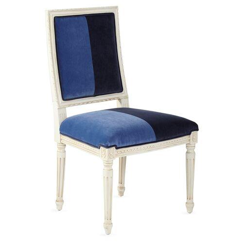 Exeter Side Chair - Cobalt/Navy Velvet - Blue