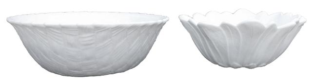 Vintage Milk Glass Serving Bowls - Set of 2 - Chez Vous - White