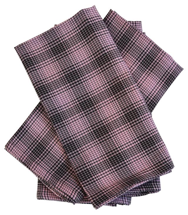 Pink & Black Plaid Dinner Napkins - Set of 4