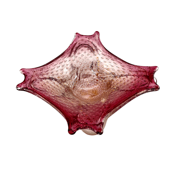 1960s Italian Murano Glass Dish - Pilar Collection - Pink