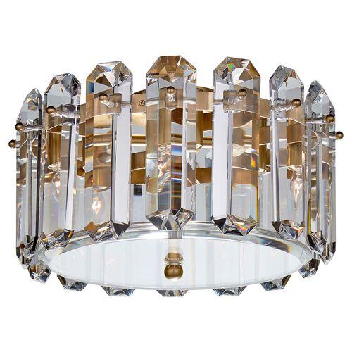 Visual Comfort - Bonnington Medium Flush Mount - Crystal - Gold | Ceiling Mount, Flush Fixture, Hardwired, Ideal For Entryway, H