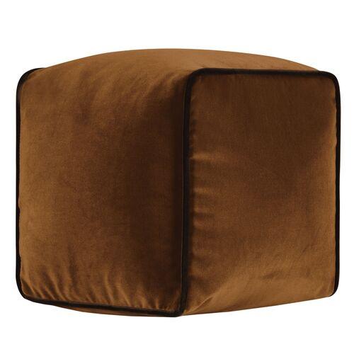 Nova 10x10 Cube Velvet Pillow | Cushion, Bolster - Gold - Invisible Zipper, Insert Included