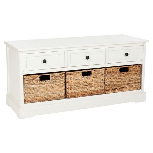 Arlington 3-Drawer Storage Bench - Ivory | Couch, Sofa, Settee, Storage Space