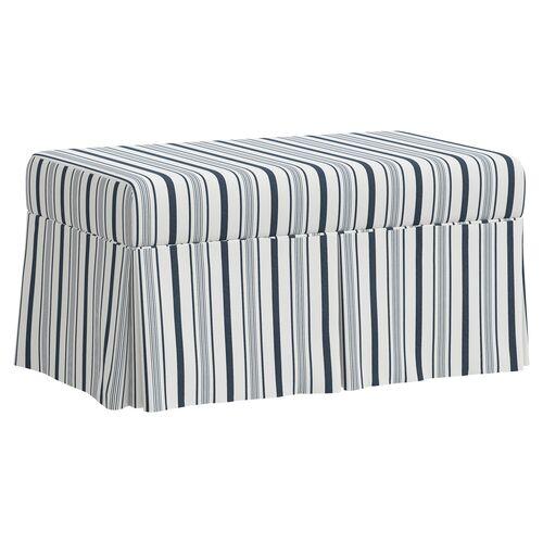 Hayworth Storage Bench - Luli Stripe - Blue | Couch, Sofa, Settee, Storage Space