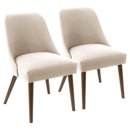 Set of 2 Barron Side Chairs - Handcrafted - Beige | Dining Chairs, Accent Chairs - Comfortable, Durable