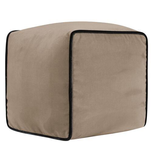 Nova 10x10 Cube Velvet Pillow | Cushion, Bolster - Beige - Invisible Zipper, Insert Included