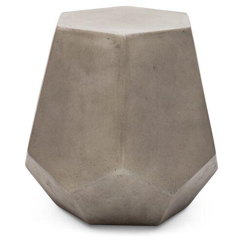 Artem Indoor/Outdoor Concrete Faceted Stool - Gray