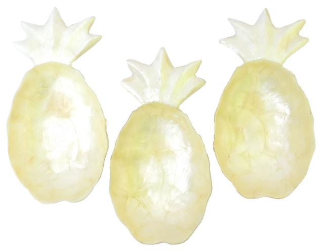Pineapple Form Decorative Bowls - Set of 3 - Chez Vous - Yellow | Ornamental Bowls, Fancy Bowls