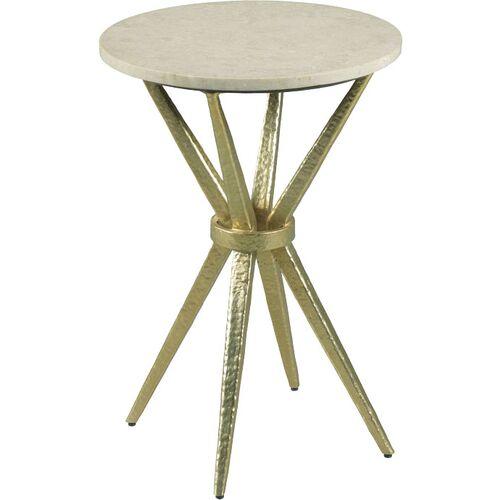 Jensen Marble Drink Table - Natural/Gold - Beige