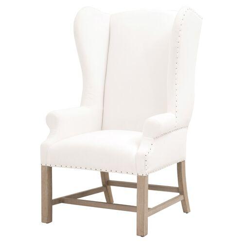 Milly Wingback Armchair - Pearl Performance - White | Lounge Chair, Easy Chair - Comfortable, Sturdy, Durable
