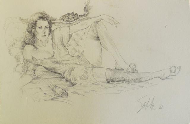 Pencil Study of a Young Woman - 1981 - McNaught Fine Art - Beige