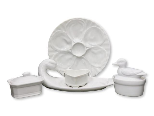 French Delicacies Serving Set - 5 Pcs - Rose Victoria - White