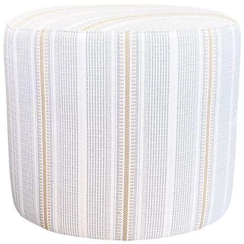 Braxton Outdoor Stripe Ottoman - Yellow/White - Kim Salmela | Footstool, Footrest, Low Seat - Ideal Storage, Decor, Furniture