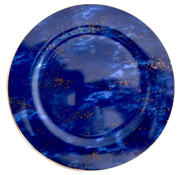 Lapis Blue Porcelain Canape Plates Set of 8 - The Emporium Ltd.