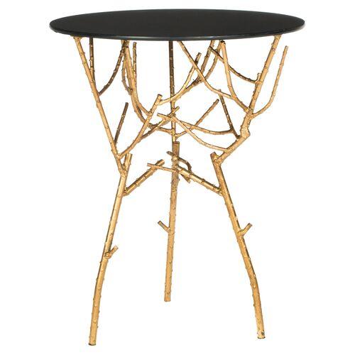 Nina Branches Side Table - Black/Gold | End Table, Occasional Table, Small Table, Made of Iron